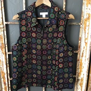 Christopher and Banks Embroidered Vest Size L